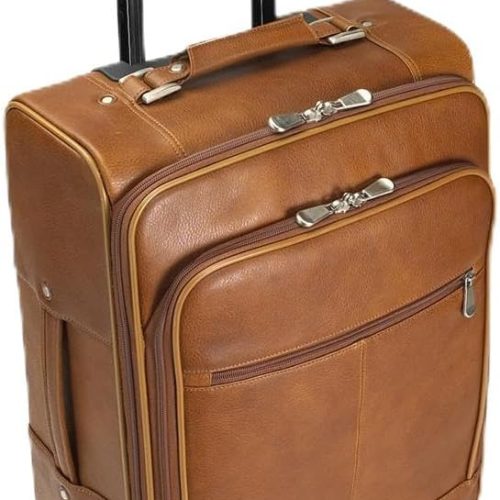Rolling Leather Laptop Carry On