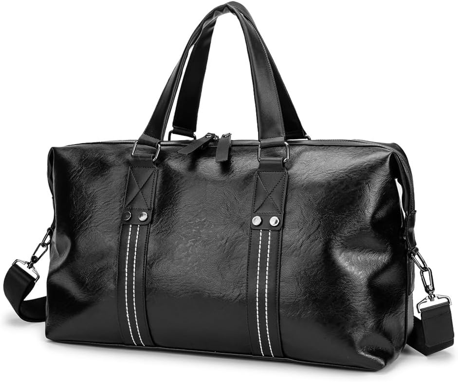 Waterproof Leather Weekend Bag Overnight Handbag Shoulder Bag