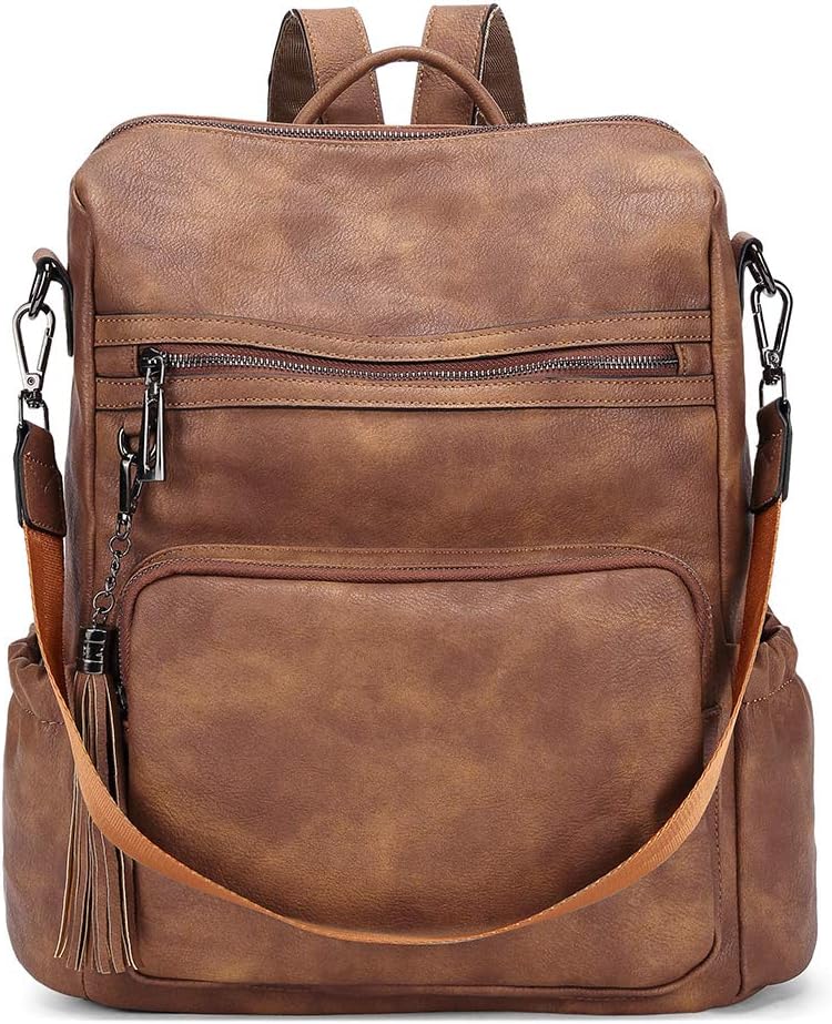 PU Leather Laptop Travel Backpack