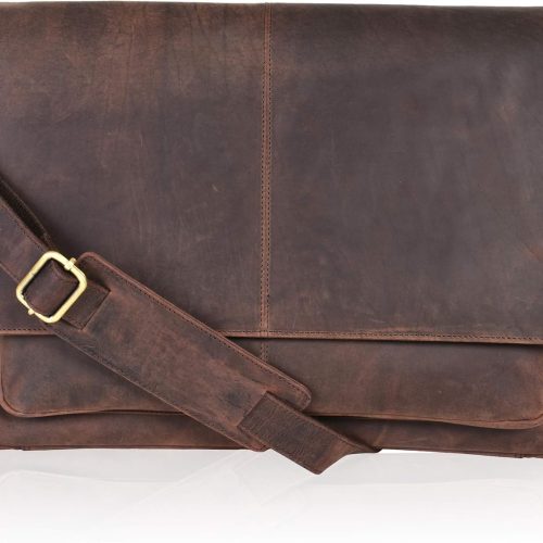 Leather Messenger Bag for Men and Women