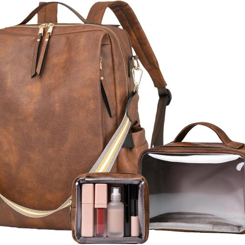Mens Leather Laptop Backpack