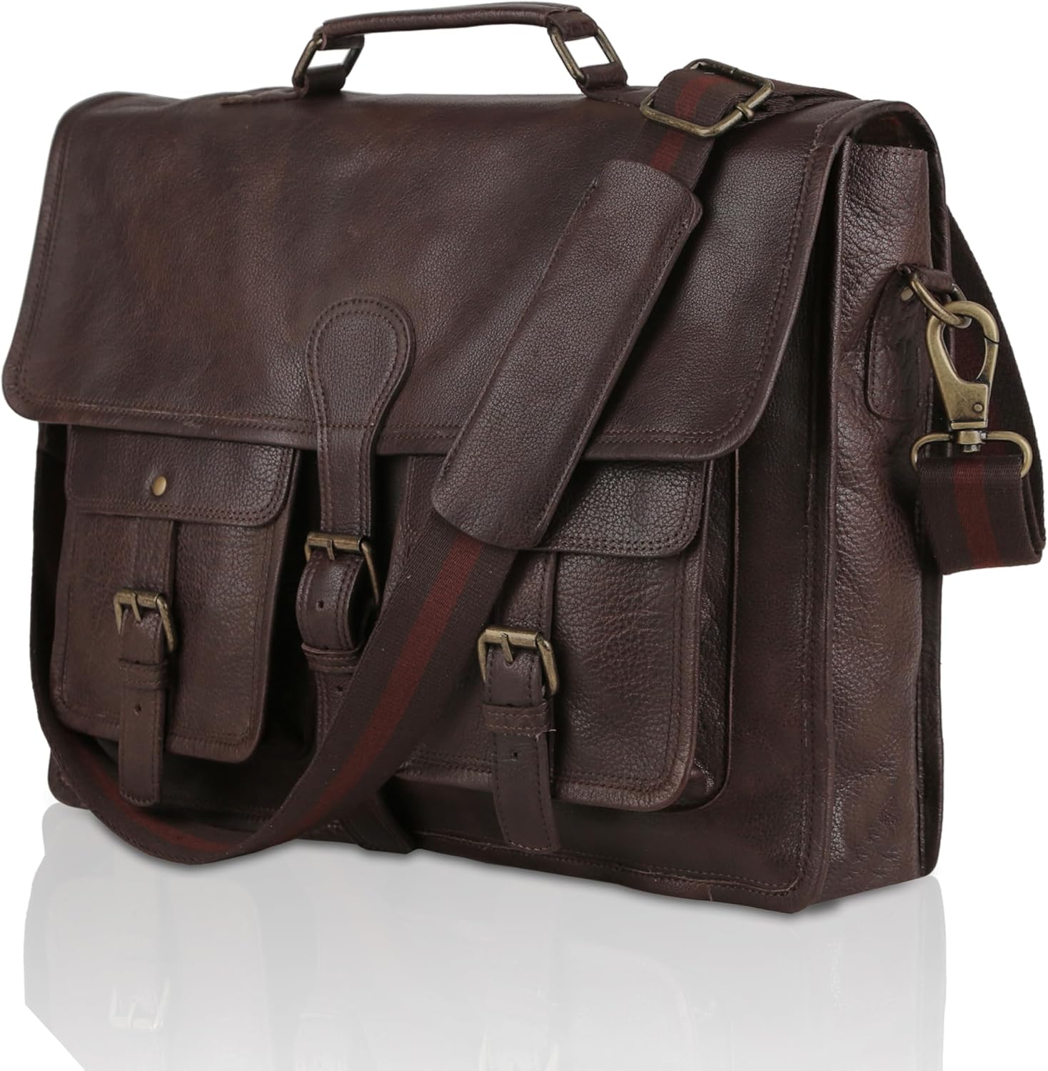 Leather Briefcase Laptop Messenger Bag for Work